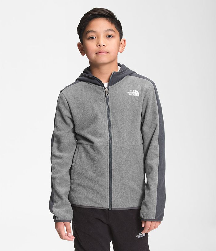 The North Face Jacket Youth Glacier Full Zip Hoodie Grey - Boys - Thailand BINXF-6372